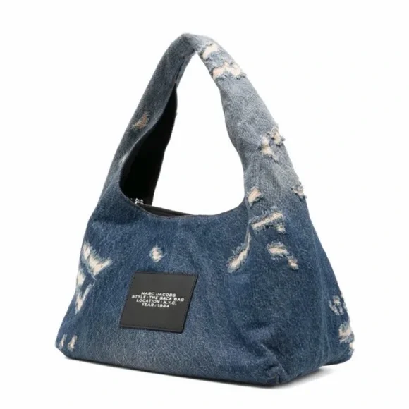 Marc Jacobs The Sack Bag in Blue Denim with White Accents - Picture 4 of 7